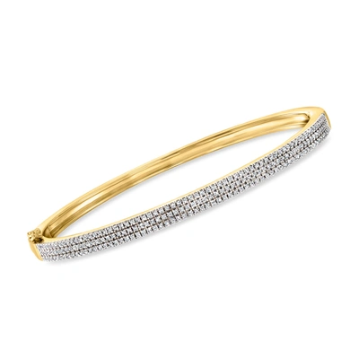 Shop Ross-simons Pave Diamond Bangle Bracelet In 18kt Gold Over Sterling In Silver