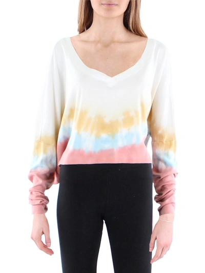 Shop Anthropologie Maronie Womens Tie Dye Cropped T-shirt In Multi