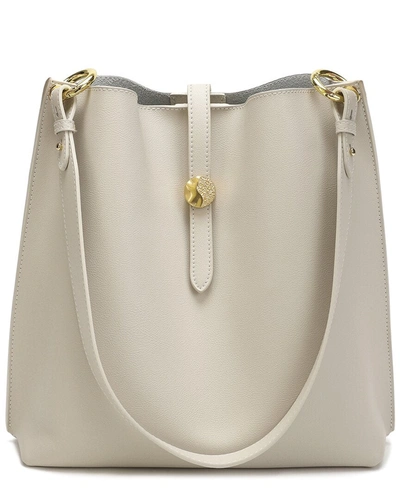 Shop Tiffany & Fred Smooth Leather Shoulder Bag In White