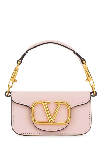 Shop Valentino Locò Vlogo Plaque Shoulder Bag In Pink
