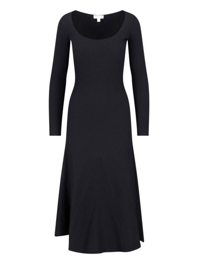 Shop Alaïa Ribbed Midi Dress In Black  