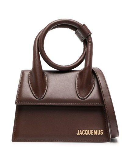 Shop Jacquemus Le Chiquito Noeud Bag In Brown