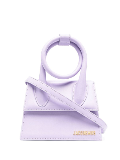 Shop Jacquemus Le Chiquito Noeud Bag In Purple