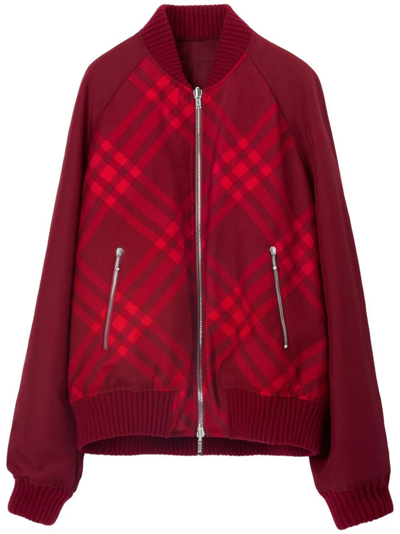 Shop Burberry Bomber Jacket In Red