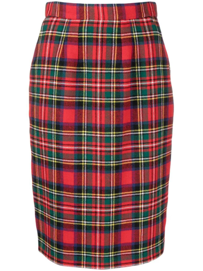 Shop Saint Laurent Mini Skirt In Red