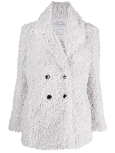 Shop Patrizia Pepe Double-breasted Coat In White