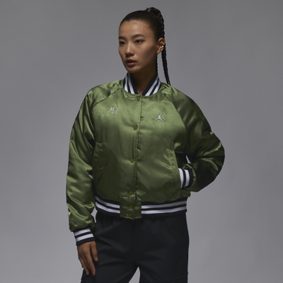 Shop Jordan Women's  Varsity Jacket In Green