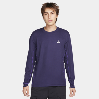 Shop Nike Men's  Acg Dri-fit Adv "goat Rocks" Long-sleeve Winterized Top In Purple