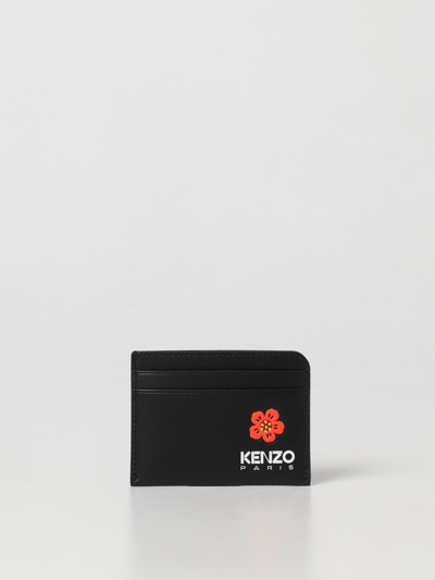 Shop Kenzo Credit Card Holder In Smooth Leather In Black