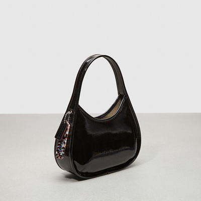 Coach Ergo Bag In Crinkled Patent Topia Leather In Black