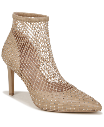 Shop Naturalizer Pnina Tornai For  Liebe Evening Dress Booties In Beige Leather,mesh