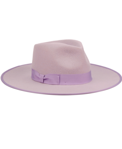 Shop Angela & William Women's Wide Brim Felt Rancher Fedora Hat In Lavender