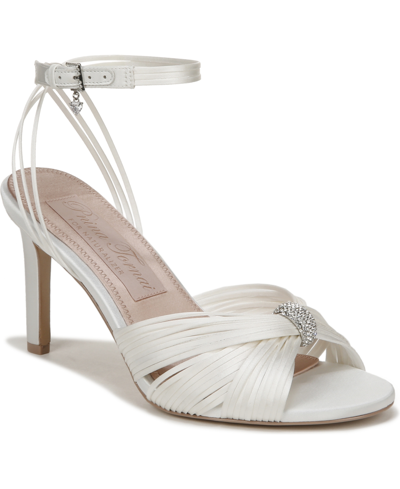 Shop Naturalizer Pnina Tornai For  Cariad Ankle Strap Dress Sandals In Silk White Satin