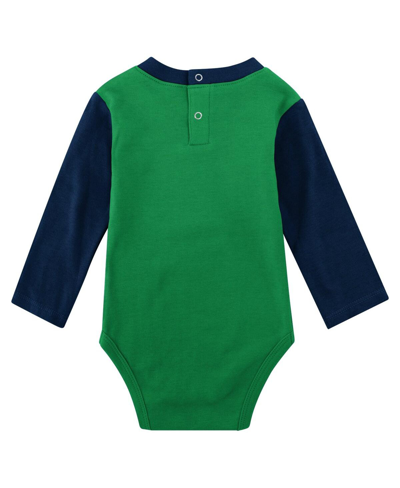 Shop Outerstuff Infant Boys And Girls Navy Notre Dame Fighting Irish Rookie Of The Year Long Sleeve Bodysuit And Pan