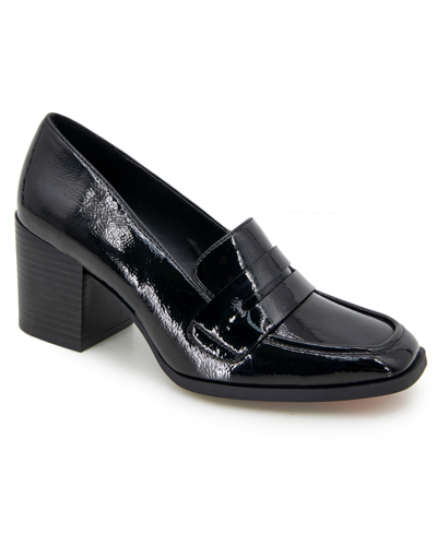 Shop Kenneth Cole Reaction Women's Elsa Block Heel Pumps In Black Patent
