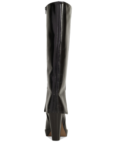 Shop Vince Camuto Women's Nanfala Platform Wild-calf Fold-over Cuffed Dress Boots In Black