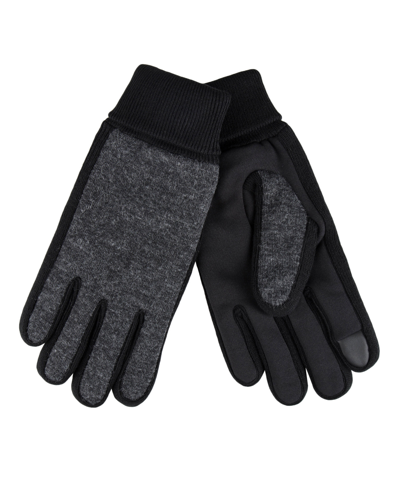 Shop Levi's Men's Touchscreen Stretch Knit Tech Palm Gloves In Charcoal