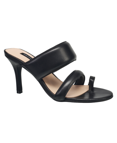 Shop French Connection Women's Layne Slip-on Leather Stiletto Heel Sandal In Black