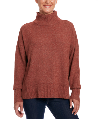 Shop Joseph A Women's Long Sleeve Turtleneck Sweater In Bossa Nova