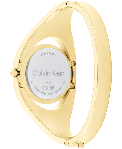 Shop Calvin Klein Women's Two Hand Gold-tone Stainless Steel Bangle Bracelet Watch 30mm