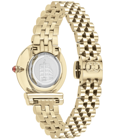 Shop Ferragamo Salvatore  Women's Swiss Gancini Gold Ion-plated Bracelet Watch 28mm In Ip Yellow Gold