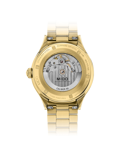 Shop Mido Unisex Swiss Automatic Multifort Powerwind Gold Pvd Bracelet Watch 40mm