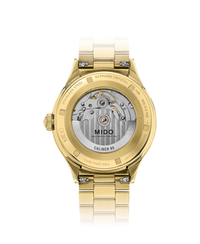 Mido Unisex Swiss Automatic Multifort Powerwind Gold Pvd Bracelet Watch 40mm In Gold