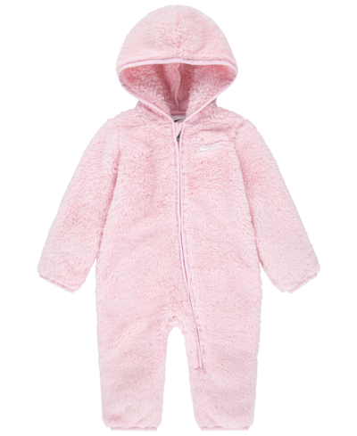 Nike Essentials Hooded Coverall Baby Coverall In Pink Foam