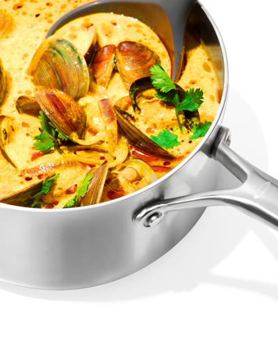Oxo Mira Tri-ply Stainless Steel 4 Piece Saucepan Set In Stainless Steel