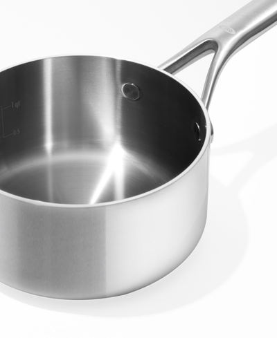 Oxo Mira Tri-ply Stainless Steel 4 Piece Saucepan Set In Stainless Steel
