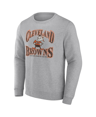 Fanatics Men's  Heathered Gray Cleveland Browns Playability Pullover Sweatshirt In Heather Gray