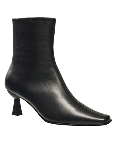 Shop French Connection Women's Leilani Leather Square Toe Boots In Black