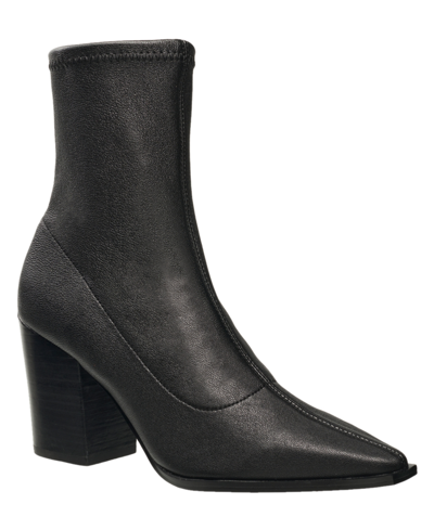 Shop French Connection Women's Lorenzo Leather Block Heel Boots In Black