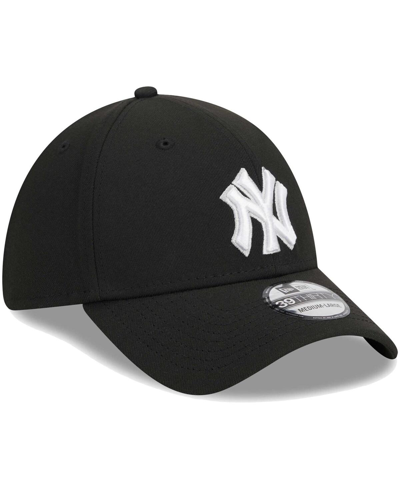 New Era Men's  Black New York Yankees Logo 39thirty Flex Hat In Black