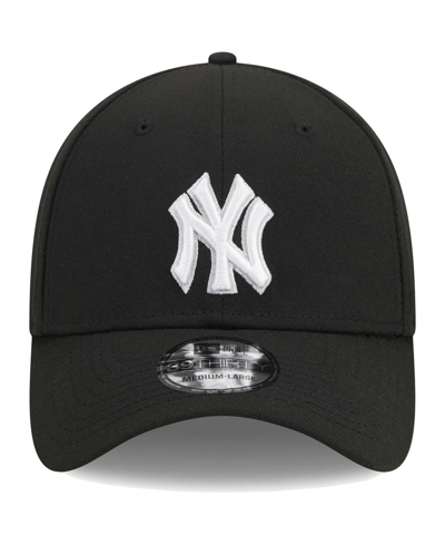 New Era Men's  Black New York Yankees Logo 39thirty Flex Hat In Black