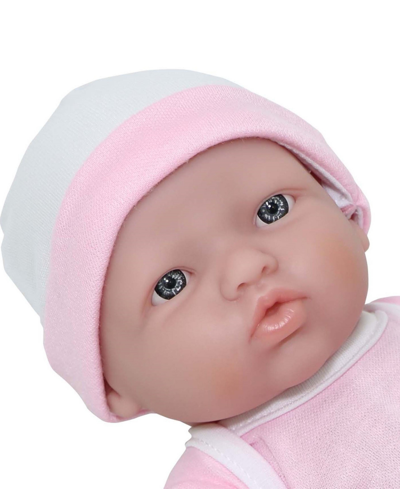 Jc Toys La Newborn Nursery 12" Caucasian Baby Doll Set, 7 Pieces In Pink