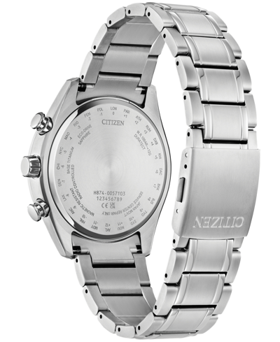 Shop Citizen Men's Tsuki-yomi A-t Chronograph Sport Luxury Eco-drive Silver-tone Titanium Bracelet Watch 43mm