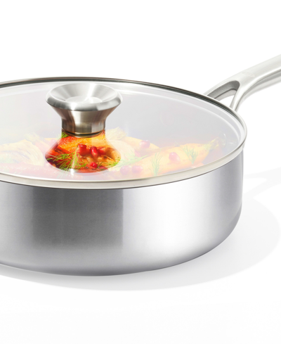 Oxo Mira Tri-ply Stainless Steel 11" Saute Pan With Lid In Stainless Steel