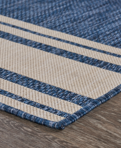 Lr Home Shoreline Srl-871 5'3" X 7' Outdoor Area Rug In Navy,ivory