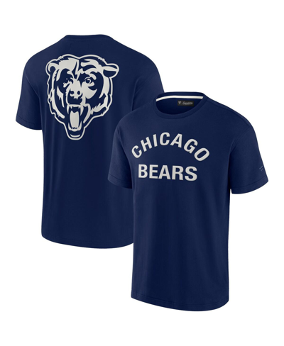 Shop Fanatics Signature Men's And Women's  Navy Chicago Bears Super Soft Short Sleeve T-shirt