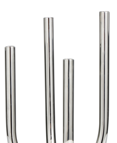 Rosemary Lane The Novogratz Silver Stainless Steel Metal Abstract U-shaped Candelabra, 8" X 8" X 15" In Silver