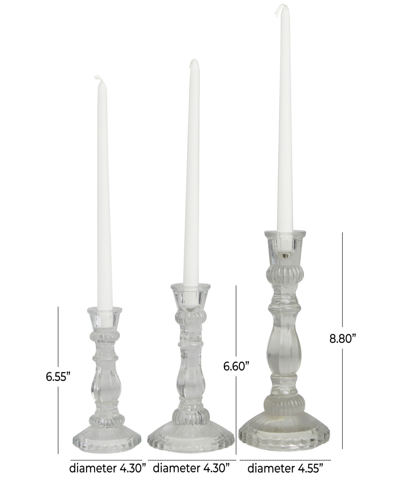 Rosemary Lane The Novogratz Clear Glass Candle Holder, Set Of 3 In Clear