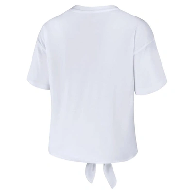 Shop Wear By Erin Andrews White Milwaukee Bucks Tie-front T-shirt
