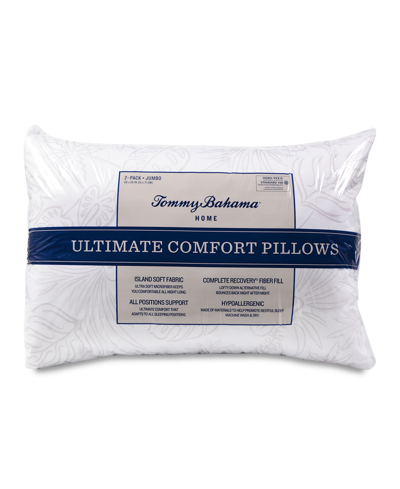 Shop Tommy Bahama Home Ultimate Comfort Embossed 2 Pack Pillows, Jumbo In Palm