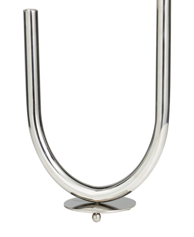 Rosemary Lane The Novogratz Silver Stainless Steel Metal Abstract U-shaped Candelabra, 10" X 6" X 14" In Silver