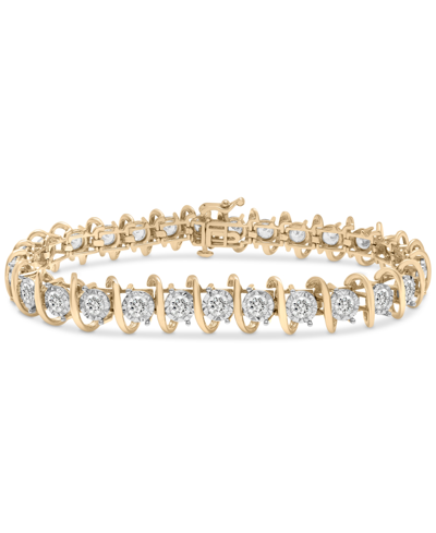 Shop Macy's Diamond Tennis Bracelet (5 Ct. T.w.) In 10k Gold, Created For  In Yellow Gold