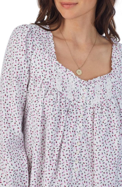 Shop Eileen West Ballet Floral Long Sleeve Cotton Nightgown In Rosebud Print