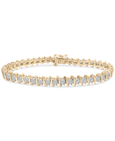Shop Macy's Diamond Tennis Bracelet (2 Ct. T.w.) In 10k Gold, Created For  In Yellow Gold