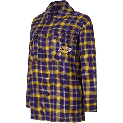 Shop College Concepts Purple/gold Los Angeles Lakers Boyfriend Button-up Nightshirt