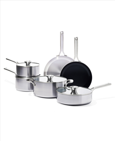 Oxo Mira Tri-ply Stainless Steel 10 Piece Cookware Set In Stainless Steel